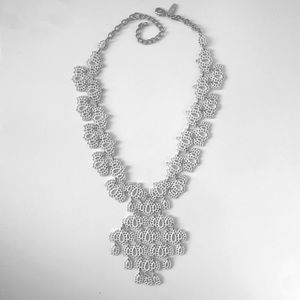 New white statement necklace